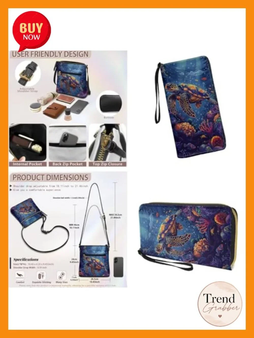 Crossbody Purse Set, Multi-Pocket Hobo Bag with PU Wristlet Wallet